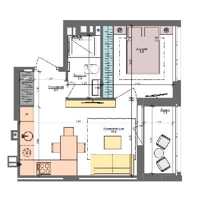 1-кімнатна 33.5 м² в ЖК Файна Таун від 41 500 грн/м², Київ