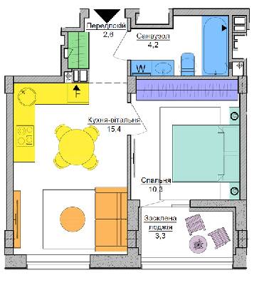 1-комнатная 35.8 м² в ЖК Respublika от 38 775 грн/м², Киев