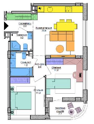 2-кімнатна 60.2 м² в ЖК Respublika від 42 486 грн/м², Київ