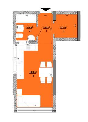 1-кімнатна 27.45 м² в ЖК Forward від 30 543 грн/м², Київ