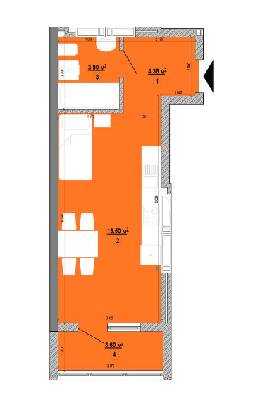 1-кімнатна 31.35 м² в ЖК Forward від 30 543 грн/м², Київ