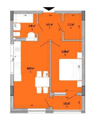 1-кімнатна 41.65 м² в ЖК Forward від 30 543 грн/м², Київ