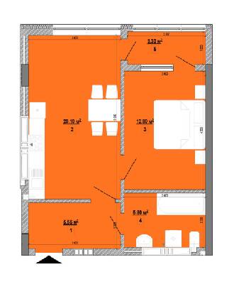 1-кімнатна 47.55 м² в ЖК Forward від 45 560 грн/м², Київ