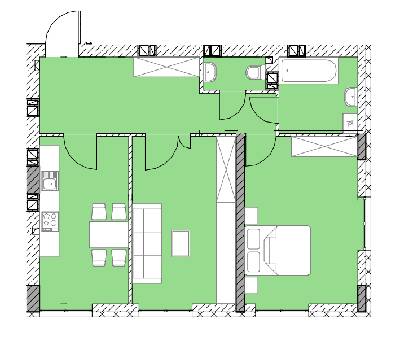 2-комнатная 68.96 м² в ЖК Ріел Сіті от 19 121 грн/м², Львов