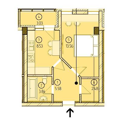 1-кімнатна 37.02 м² в ЖК Престиж від 22 550 грн/м², Ужгород