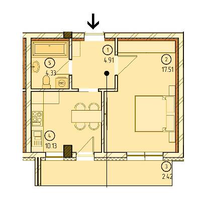 1-кімнатна 39.3 м² в ЖК Престиж від 22 550 грн/м², Ужгород