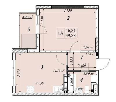 1-кімнатна 39.88 м² в ЖК Зіркова Вежа 2 від 22 800 грн/м², м. Вишгород