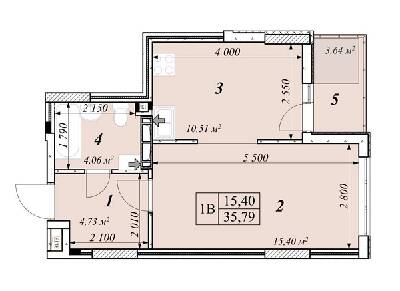 1-кімнатна 35.79 м² в ЖК Зіркова Вежа 2 від 16 000 грн/м², м. Вишгород