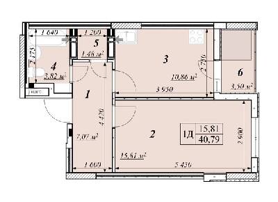 1-кімнатна 40.79 м² в ЖК Зіркова Вежа 2 від 22 800 грн/м², м. Вишгород