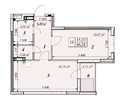 1-кімнатна 46.31 м² в ЖК Зіркова Вежа 2 від 22 800 грн/м², м. Вишгород