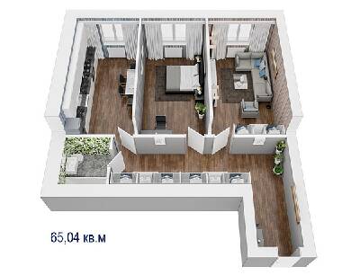 2-комнатная 65.04 м² в ЖК Wood Park 2 от 14 000 грн/м², Киев
