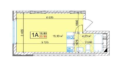 Смарт 23 м² в ЖК Квітень від 25 000 грн/м², Київ