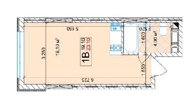 Смарт 23.1 м² в ЖК Квітень від 26 000 грн/м², Київ