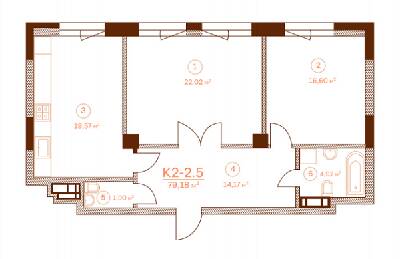 2-кімнатна 79.18 м² в ЖК Stanford від 65 950 грн/м², Київ