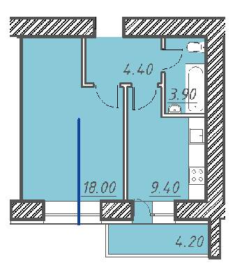 1-комнатная 37 м² в ЖК Свитанок от 17 000 грн/м², г. Борисполь