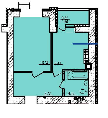 1-комнатная 39.35 м² в ЖК Свитанок от 18 900 грн/м², г. Борисполь