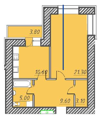 1-комнатная 50.8 м² в ЖК Свитанок от 17 000 грн/м², г. Борисполь