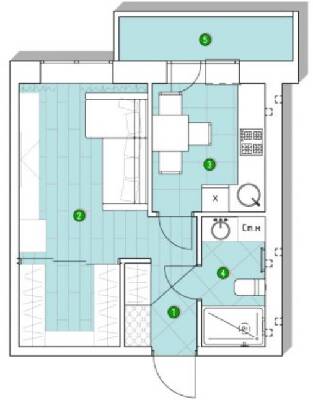 1-кімнатна 31.79 м² в ЖК Центральний від 14 200 грн/м², смт Великодолинське