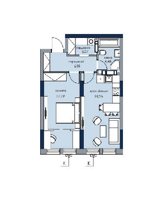 1-комнатная 49.81 м² в ЖК Новый Автограф от 30 041 грн/м², Киев