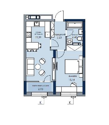 1-комнатная 47.06 м² в ЖК Новый Автограф от 30 041 грн/м², Киев