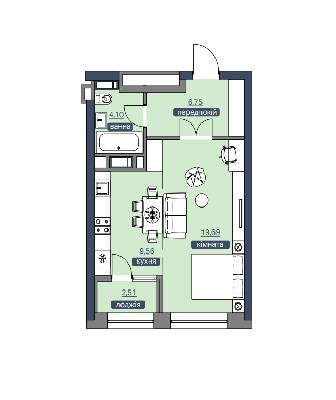 1-кімнатна 42.61 м² в ЖК Метрополіс від забудовника, Київ