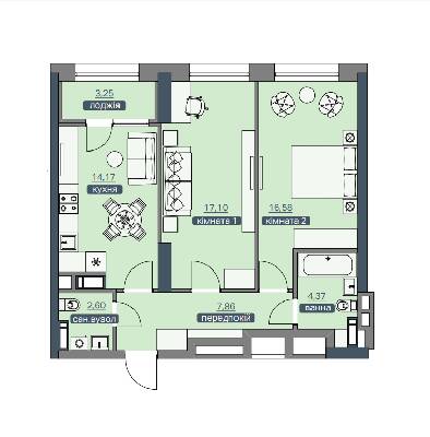 2-кімнатна 65.7 м² в ЖК Метрополіс від 40 276 грн/м², Київ
