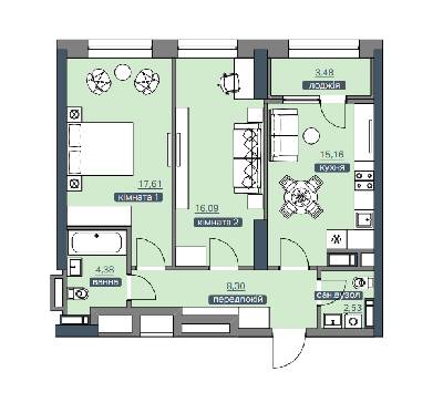 2-кімнатна 67.48 м² в ЖК Метрополіс від 33 724 грн/м², Київ