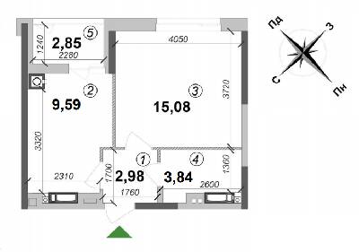 1-комнатная 34.34 м² в ЖК Оптимісто от 21 000 грн/м², с. Гатное