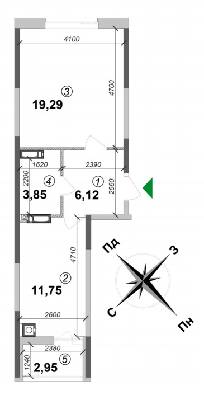 1-комнатная 43.96 м² в ЖК Оптимісто от 19 000 грн/м², с. Гатное