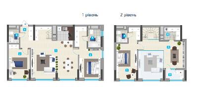 Двухуровневая 144.66 м² в ЖК Славутич 2.0 от 23 700 грн/м², Киев