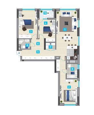 3-комнатная 110.41 м² в ЖК Славутич 2.0 от 31 500 грн/м², Киев