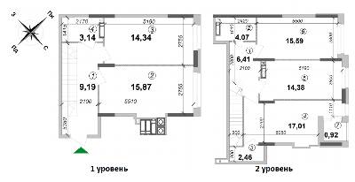 Двухуровневая 103.38 м² в ЖК Оптимісто от 16 500 грн/м², с. Гатное