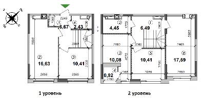 Двухуровневая 86.06 м² в ЖК Оптимісто от 17 600 грн/м², с. Гатное