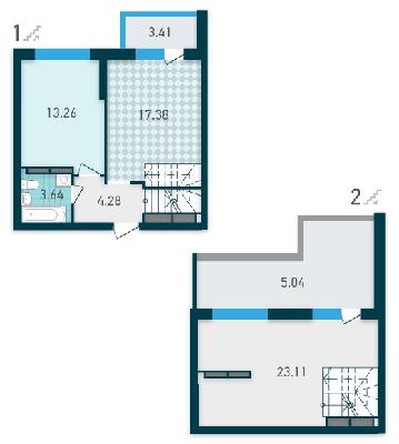 Дворівнева 70.12 м² в ЖК GENESIS від 24 083 грн/м², Київ
