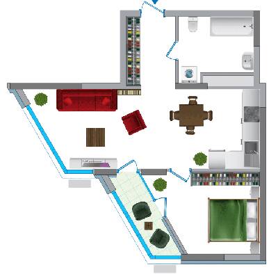 1-комнатная 63.77 м² в ЖК Заречный от 31 183 грн/м², Киев