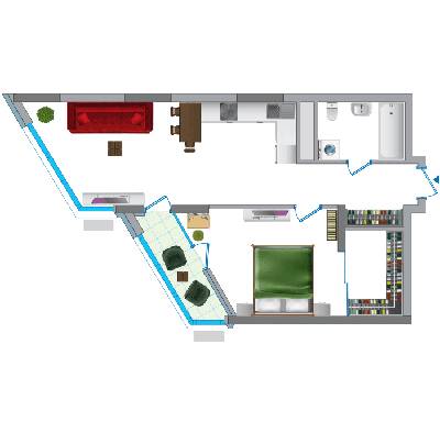 1-комнатная 64.44 м² в ЖК Заречный от 30 350 грн/м², Киев