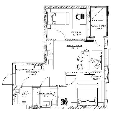 3-кімнатна 67.71 м² в ЖК BOSTON Creative House від 31 950 грн/м², Київ