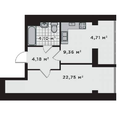 1-комнатная 45.1 м² в ЖК Millennium State от 17 919 грн/м², г. Буча