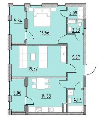 2-комнатная 79.16 м² в ЖК Велика Британія от 33 553 грн/м², Львов