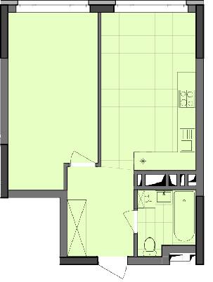 1-кімнатна 44.54 м² в ЖК Dibrova Park від 25 150 грн/м², Київ