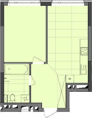 1-кімнатна 43.41 м² в ЖК Dibrova Park від 25 150 грн/м², Київ