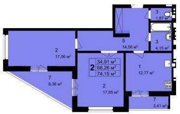 Двухкомнатные в ЖК Q-4 "Quoroom Grand Avenue"