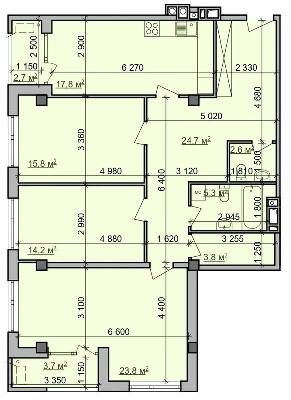 3-кімнатна 111.2 м² в ЖК Октава від 38 650 грн/м², Харків