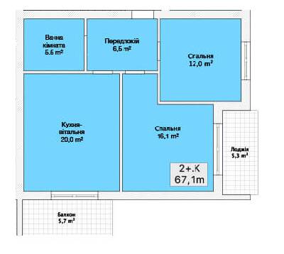 2-кімнатна 67.1 м² в ЖК Хмельницьке шосе, 40 від 23 050 грн/м², Вінниця
