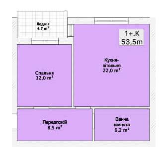 1-комнатная 53.5 м² в ЖК Хмельницкое шоссе, 40 от 23 050 грн/м², Винница