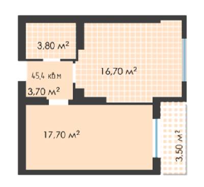 1-комнатная 45.4 м² в ЖК Неосити от 21 850 грн/м², Черновцы
