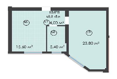1-комнатная 48.8 м² в ЖК Неосити от 21 850 грн/м², Черновцы