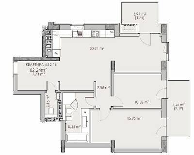 2-комнатная 82.24 м² в ЖК Княжий холл от 48 000 грн/м², Львов
