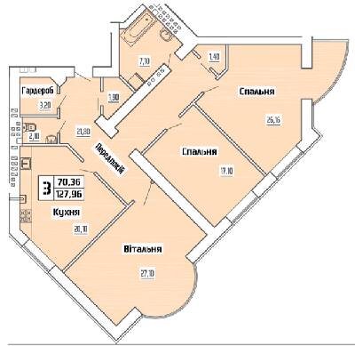 3-кімнатна 127.96 м² в ЖК на вул. Коперника, 83 від 25 000 грн/м², Луцьк