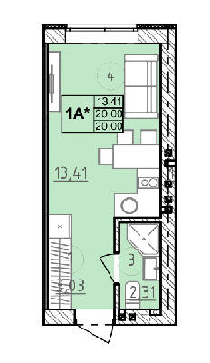 1-кімнатна 20 м² в ЖК Сенсація від 19 750 грн/м², смт Гостомель
